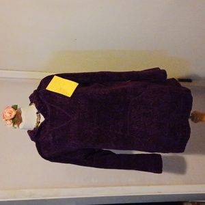 Denim & Co. Burgundy Hooded Sweater NWT